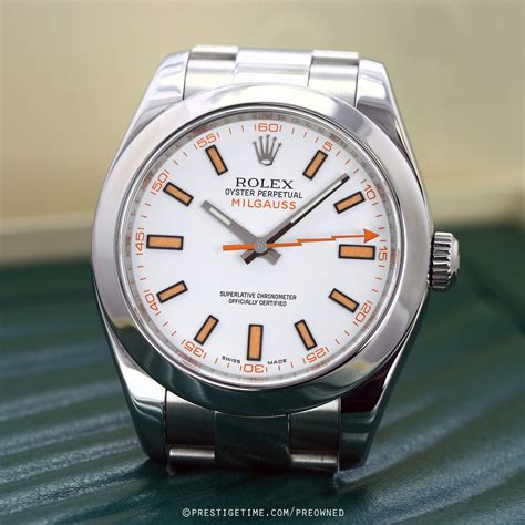 pre owned rolex milgauss white|Rolex Milgauss price used.